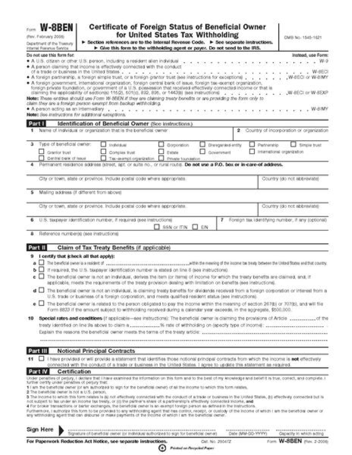 Retenciones a youtubers no residentes en Estados Unidos 1 formulario W-8